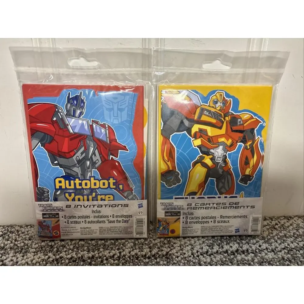 Trans Formers Party Lot - NEW 8pk Mask, 2 8pk Napkins & 2 8pk Invite/Thank Cards